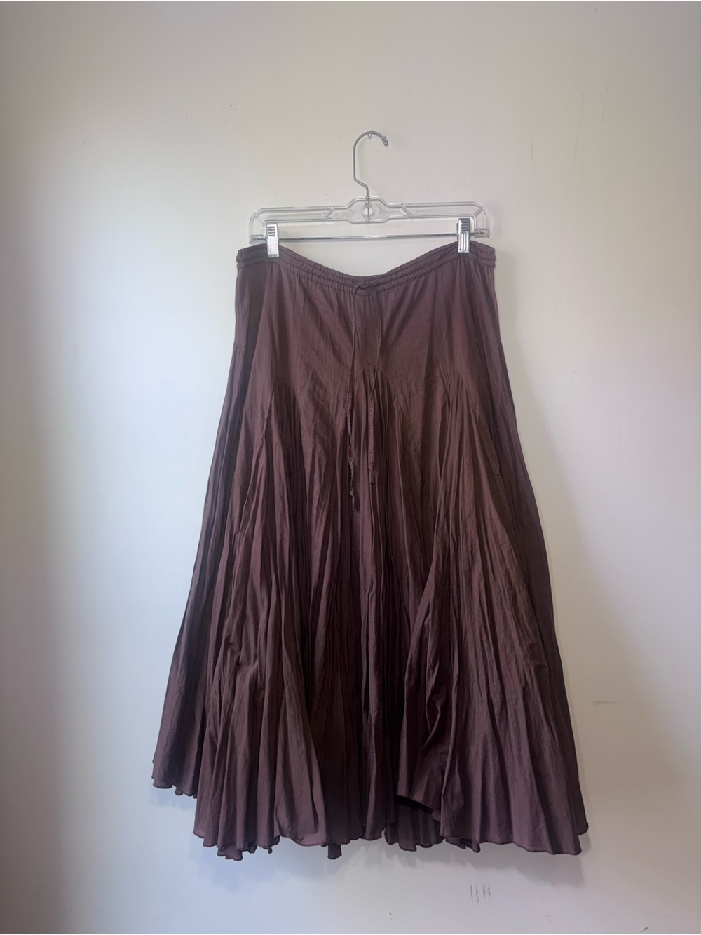 Dimri Women's M Boho Brown Tiered Layered Maxi Skirt